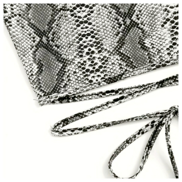 💥New Snakeprint Wrap Around Tank Crop Top - Picture 3 of 6